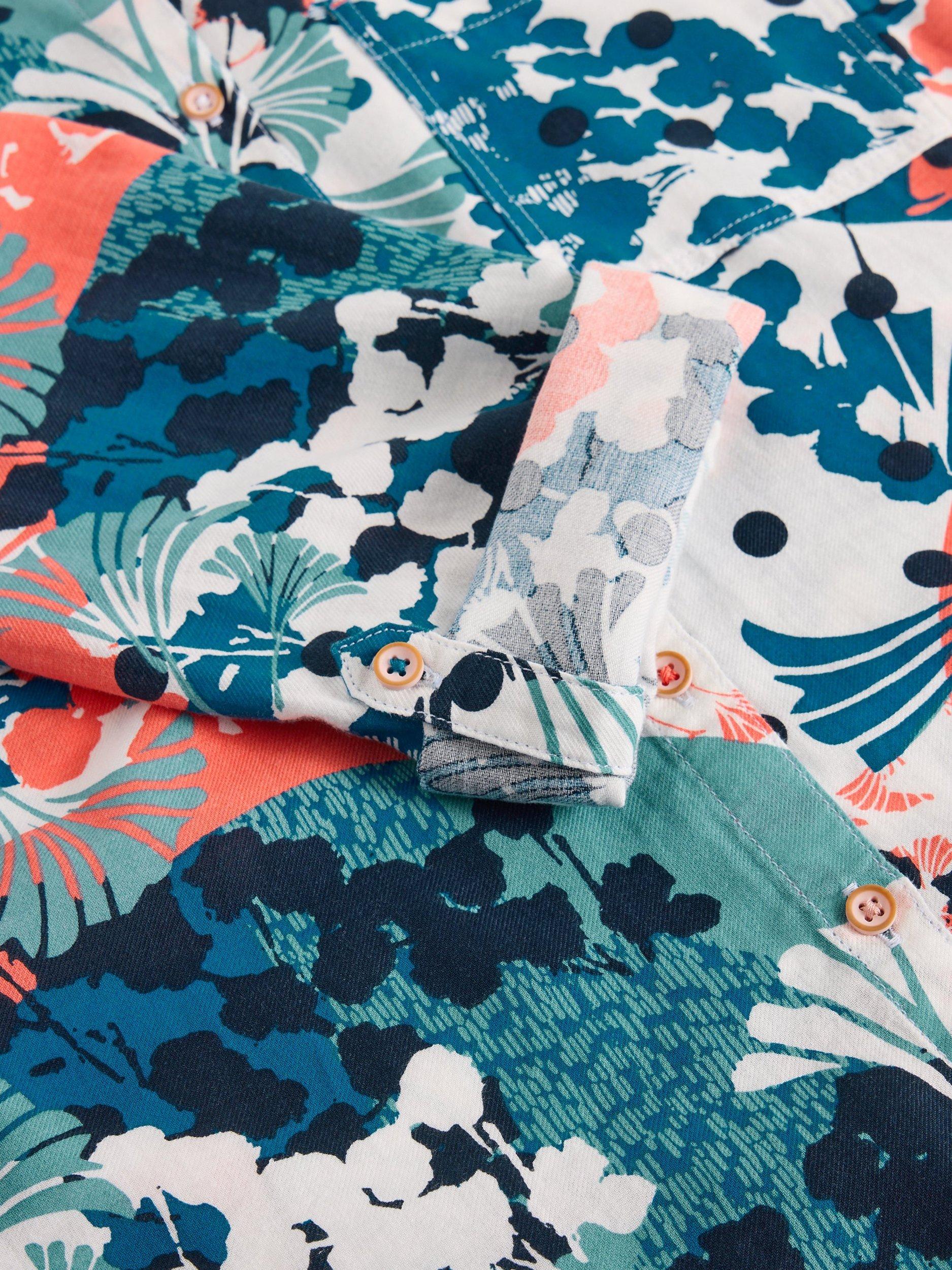 Product image 6 of 6, which shows White Stuff Sophie Floral Pure Organic Cotton Shirt, Ivory/Multi, 6