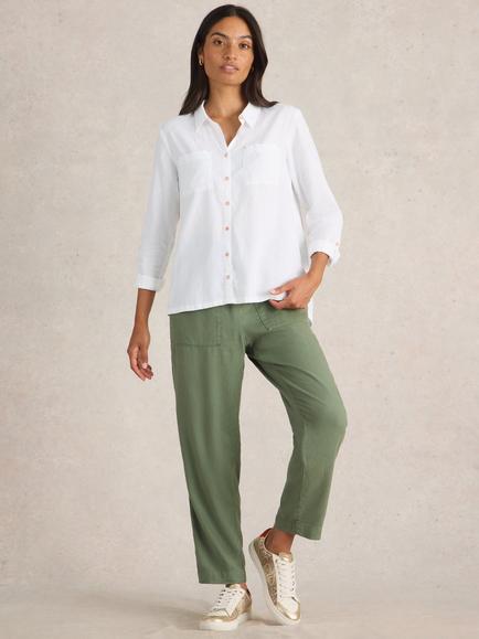 White Stuff Sophie Embroidered Pure Organic Cotton Shirt, Pale Ivory