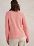 White Stuff Bailey Twisted Yarn Pure Organic Cotton Jumper, Mid Coral