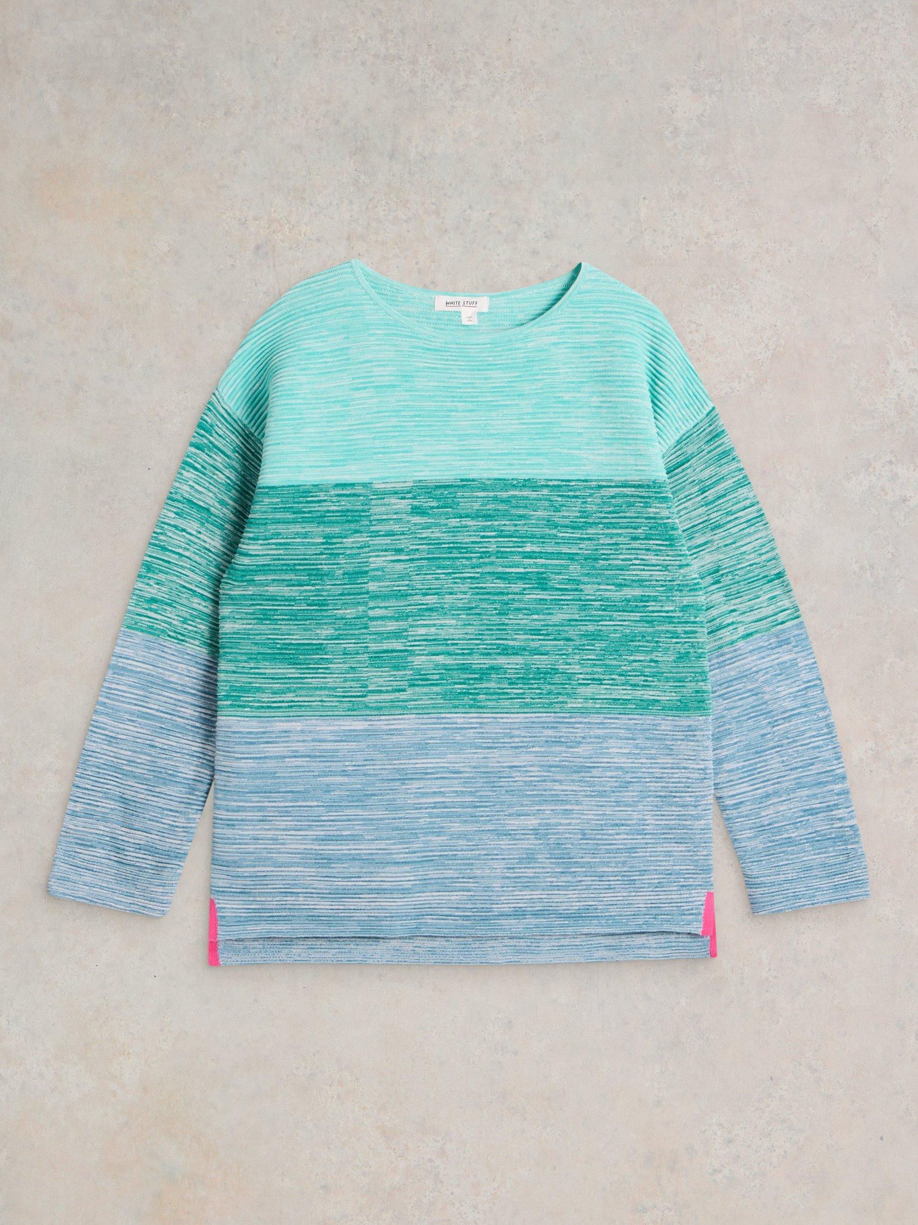 Product image 5 of 6, which shows White Stuff Jana Twist Pure Organic Cotton Jumper, Blue/Multi, 6