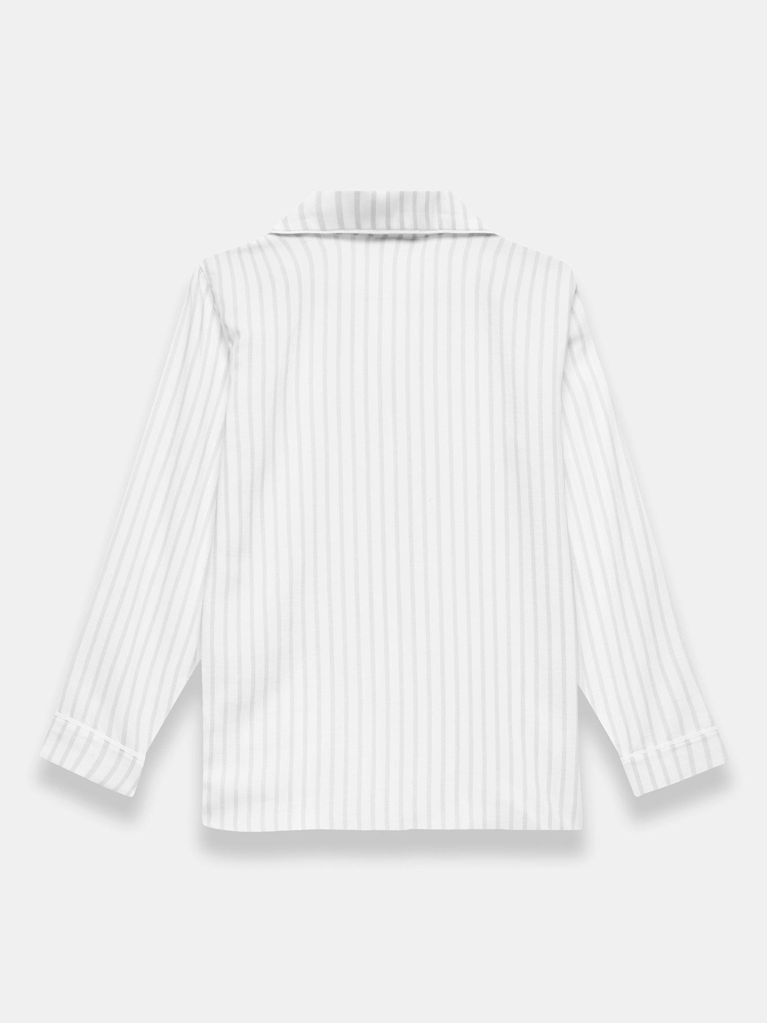 Product image 7 of 8, which shows Mint Velvet Striped Pyjama Shirt, White/Grey, S