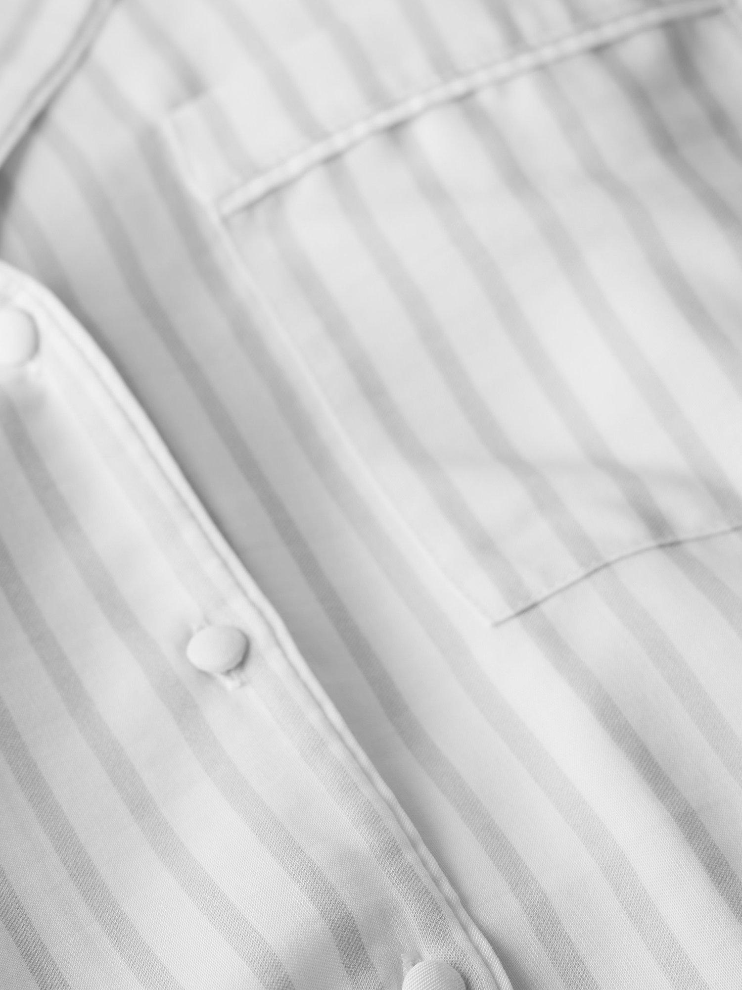 Product image 8 of 8, which shows Mint Velvet Striped Pyjama Shirt, White/Grey, S