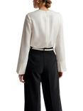 Malina Evie Pleat Neck Top, Vanilla
