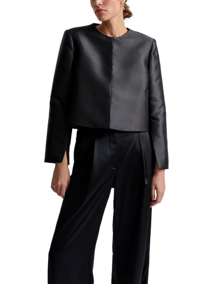 Malina Ruthie Slit Sleeve Top, Black