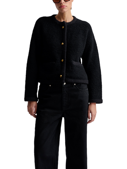 Malina Carly Wool Rich Cardigan, Black, Black