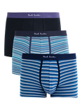 Paul Smith Plain/Stripe Trunks, Pack of 3, Blue Navy