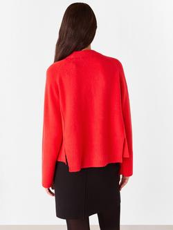 Whistles Side Split Wool Blend Jumper, Red - view 2, Red