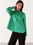 Whistles Boxy Cotton Shirt, Green