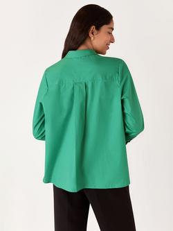 Whistles Boxy Cotton Shirt - view 2, Green