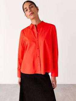 Whistles Boxy Cotton Shirt, Red