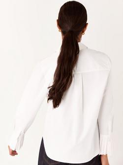 Whistles Marcy Pleated Cuff Shirt, White - view 2, White