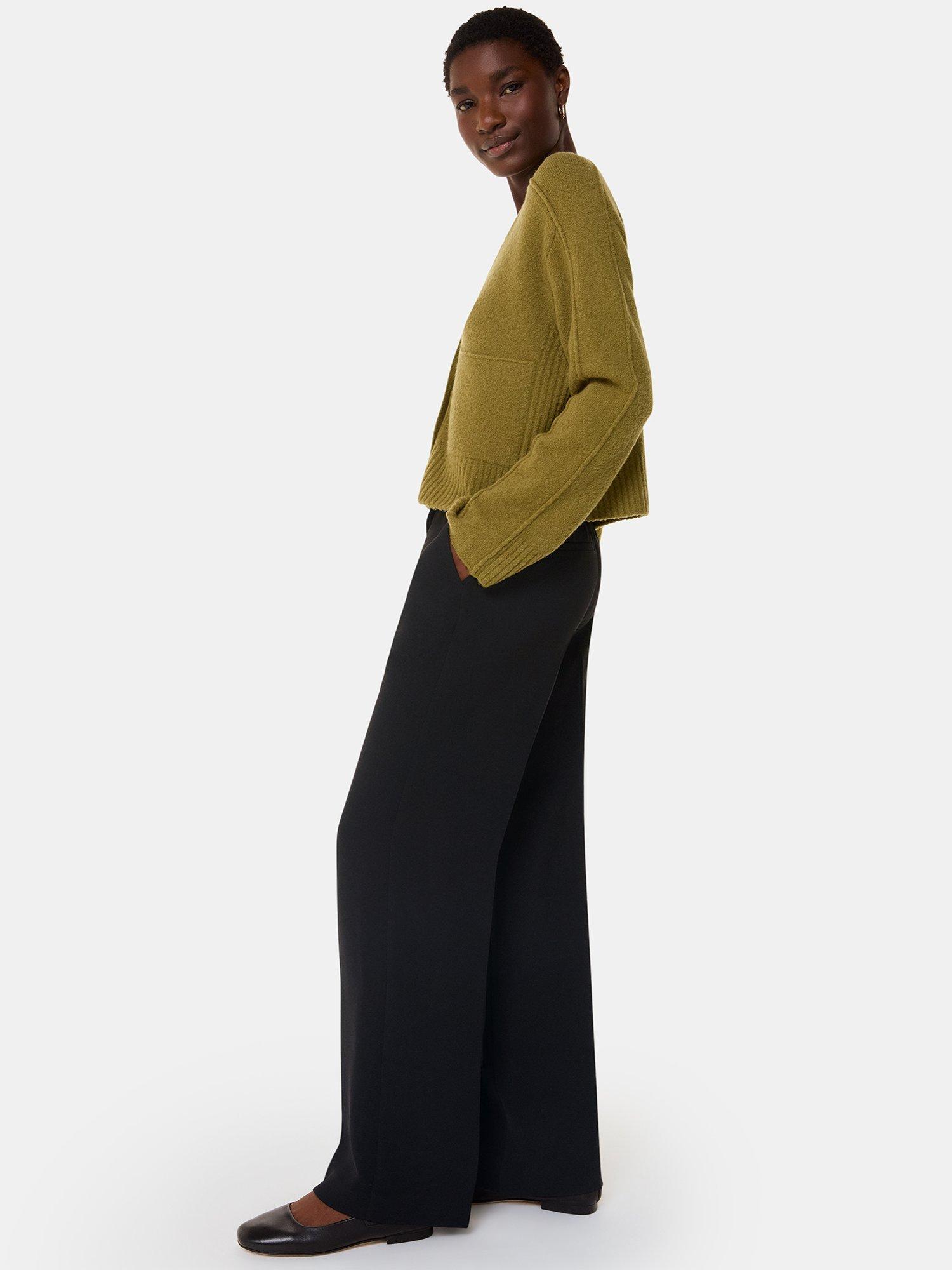 Product image 5 of 6, which shows Whistles Petite Ultimate Crepe Trousers, Black, 6
