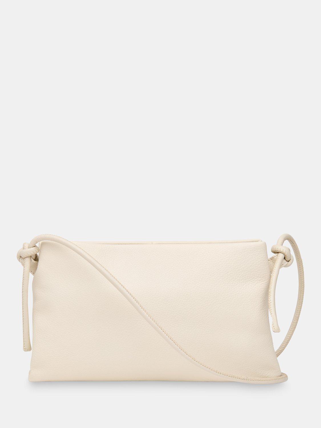 Product image 1 of 4, which shows Whistles Amity Leather Triple Pouch Bag, Ivory