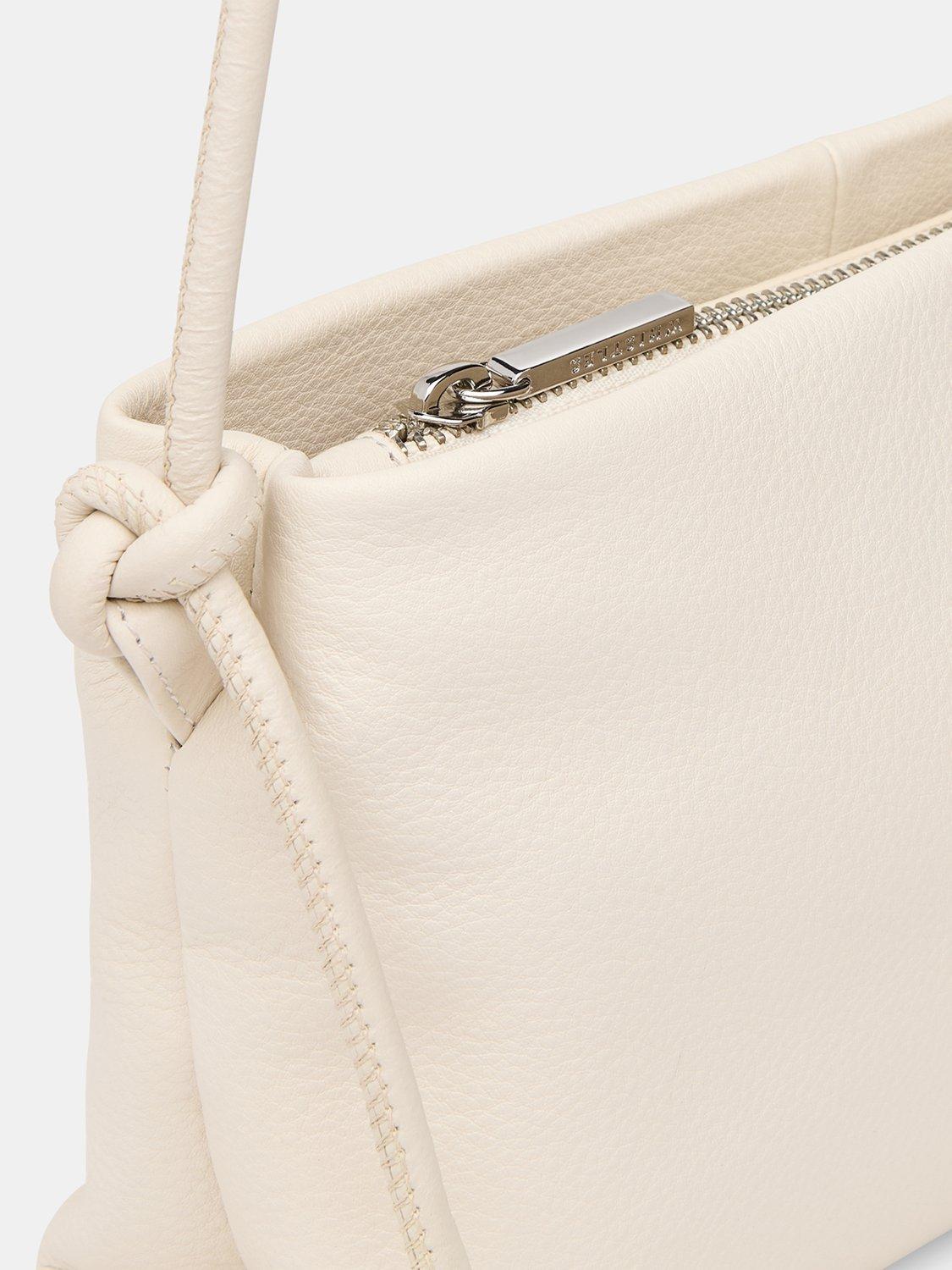Product image 4 of 4, which shows Whistles Amity Leather Triple Pouch Bag, Ivory