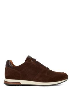 Dune London Trilogy Suede Runner Trainers, Brown