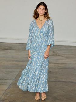 Never Fully Dressed Jacquard Crepe Dress, Blue, Blue