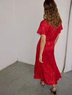 Never Fully Dressed Lipstick Print Maxi Dress, Red Berry - view 2, Red Berry