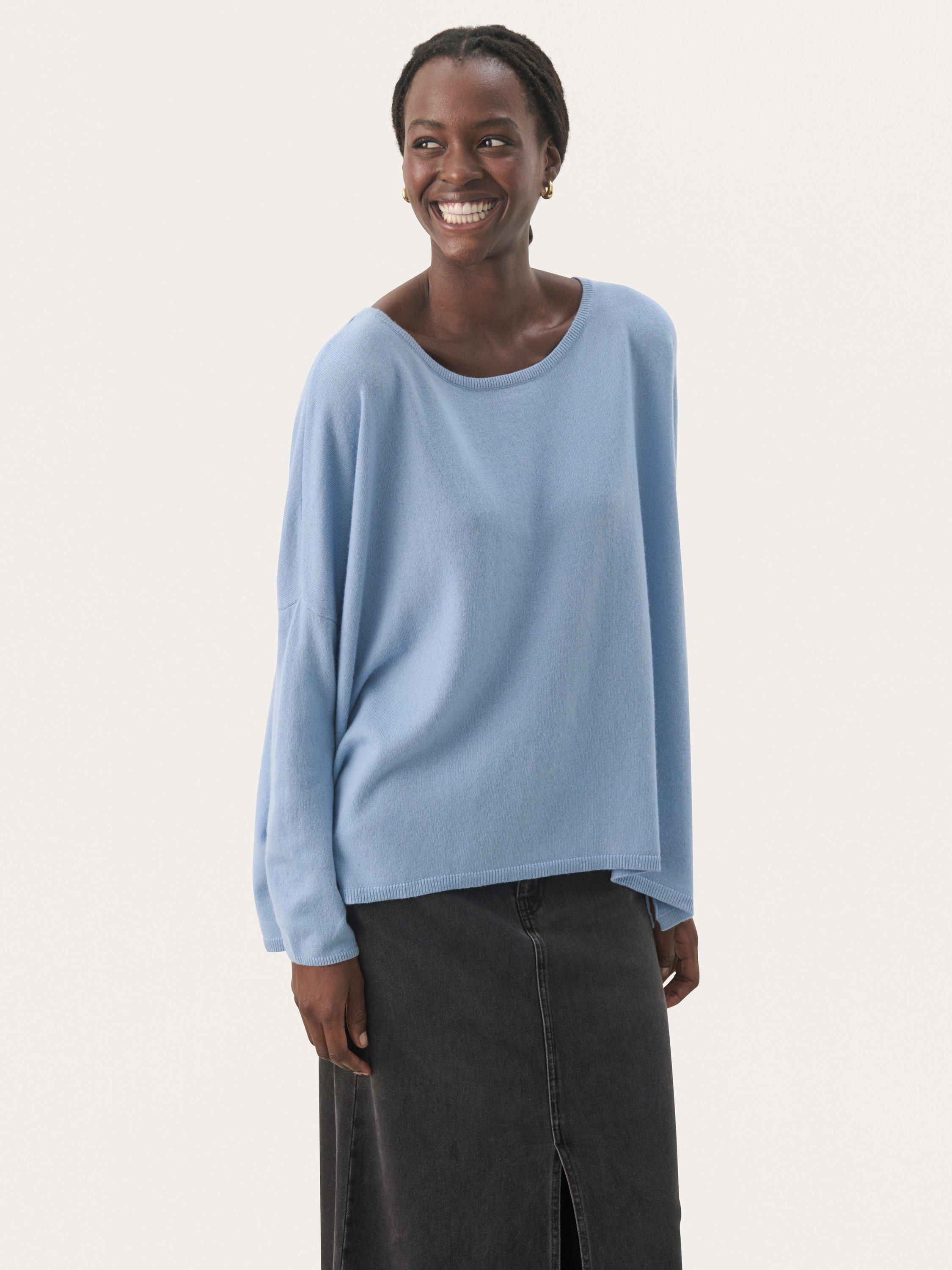 Product image 1 of 6, which shows Part Two Tila Pullover Wool Blend Jumper, Soft Chambray, XS