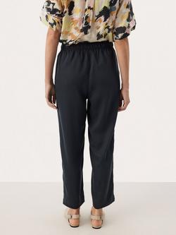 Part Two Jodi Elastic Waist Trousers, Dark Navy - view 2, Dark Navy