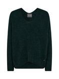 MOS MOSH Thora V-Neck Wool Blend Jumper, Dark Pine