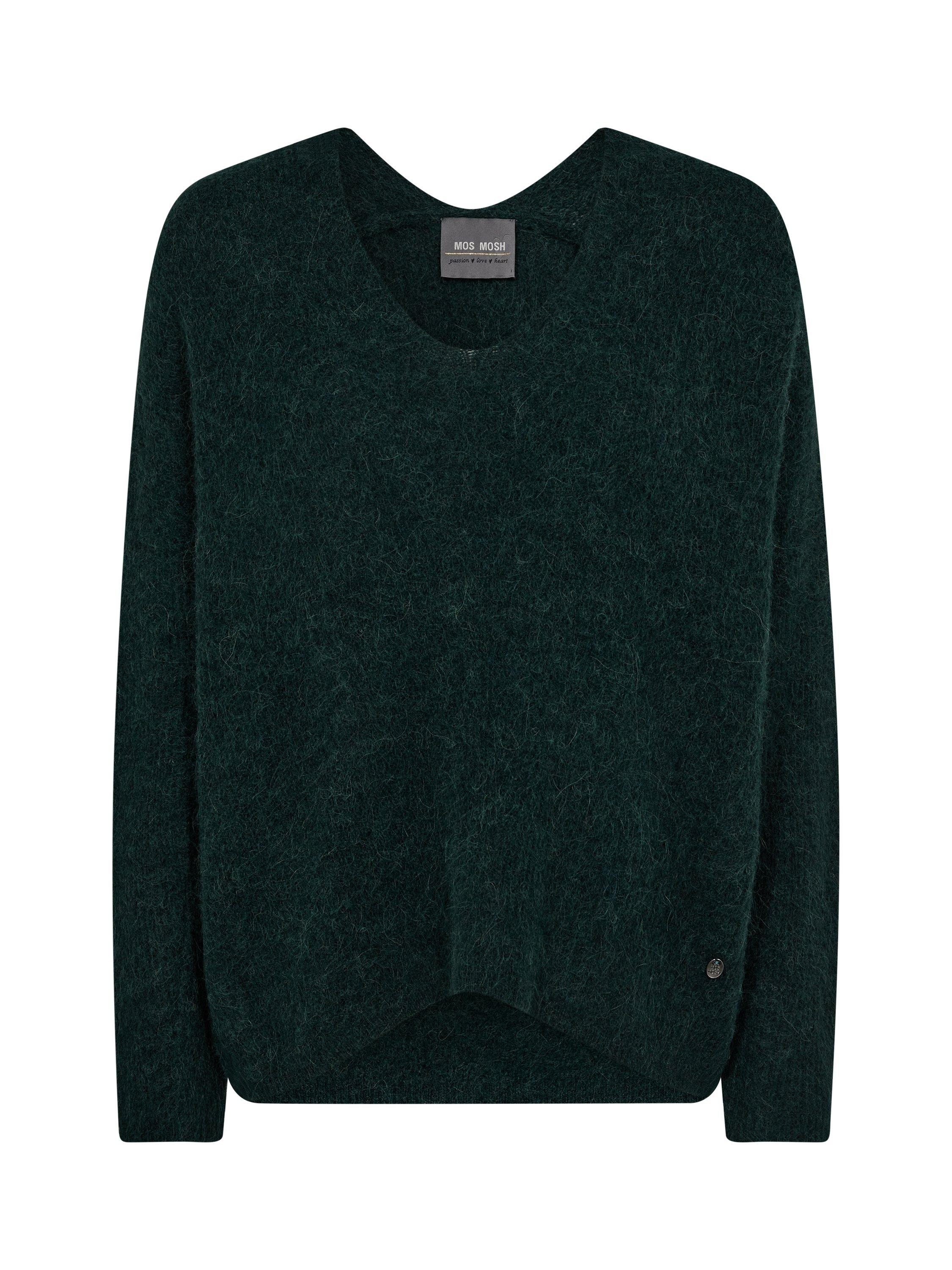 Product image 3 of 4, which shows MOS MOSH Thora V-Neck Wool Blend Jumper, Dark Pine, XS