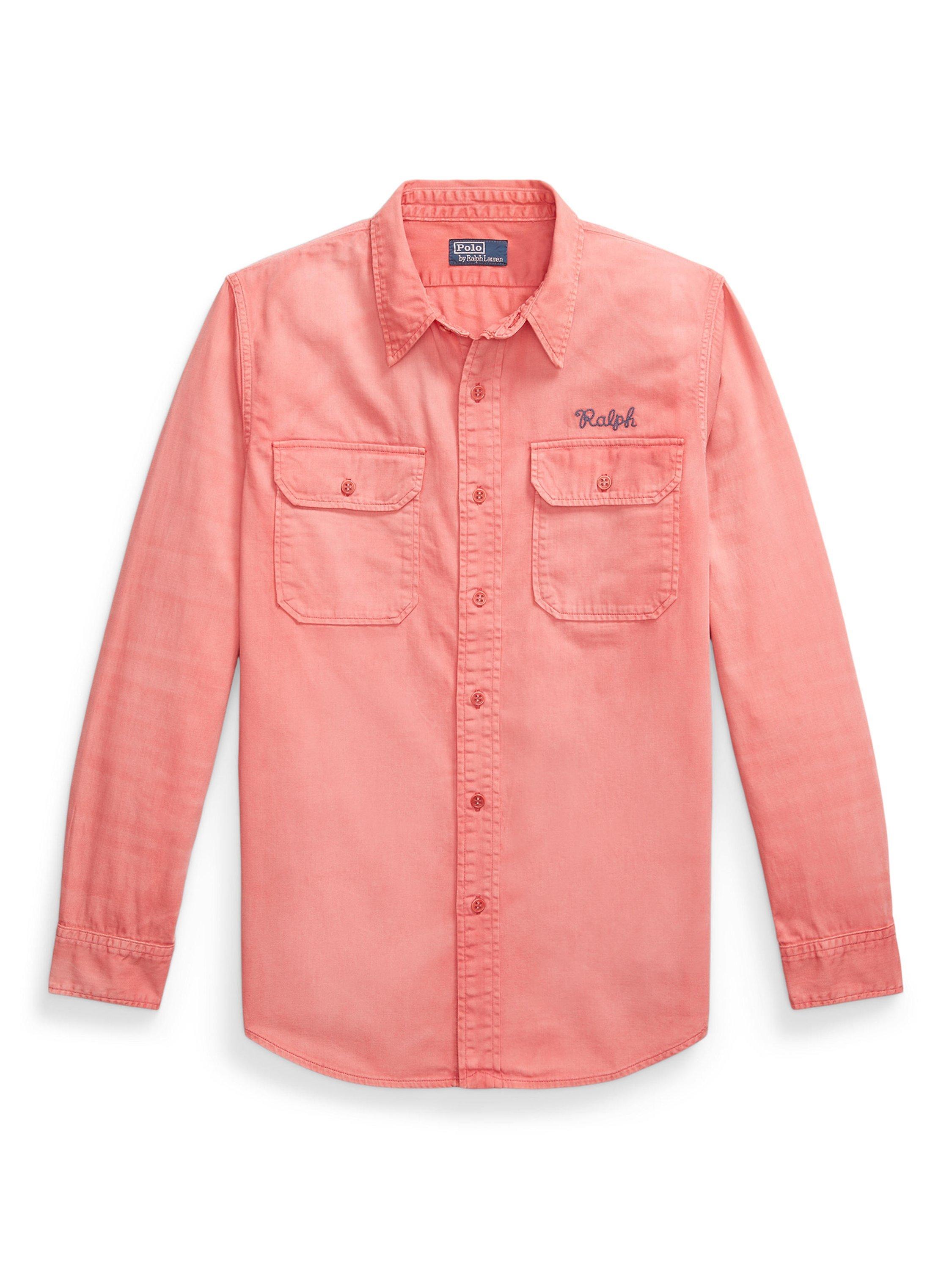 Product image 1 of 1, which shows Polo Ralph Lauren Cotton Regular Fit Shirt, Newbarn Nantucketred, S