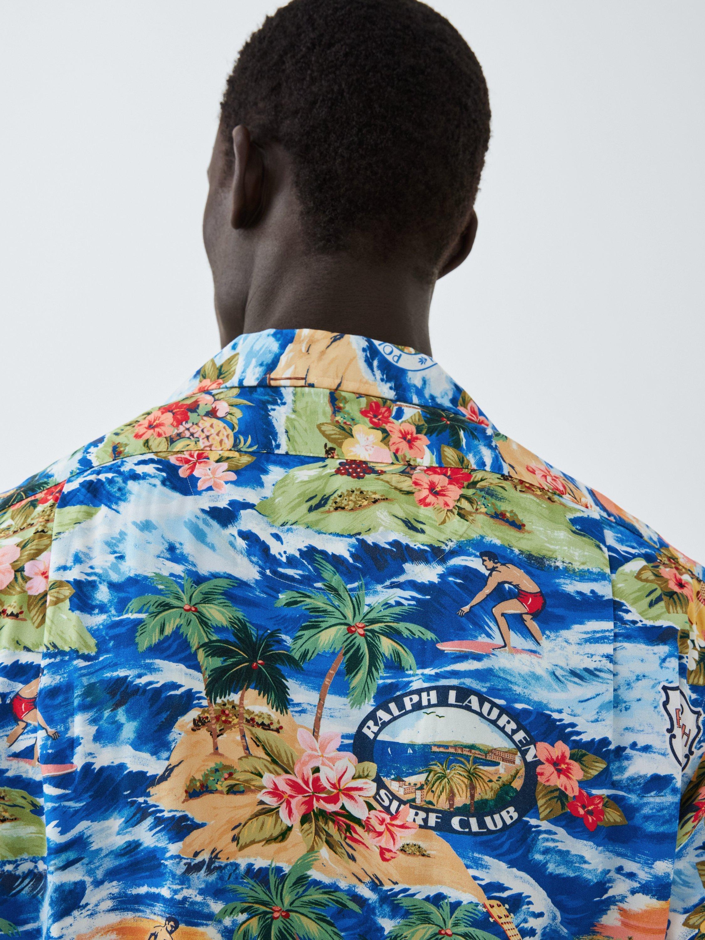 Product image 6 of 6, which shows Polo Ralph Lauren Regular Fit Tropical Scene Camp Collar Shirt, 6704 Polo Surfscenic, S
