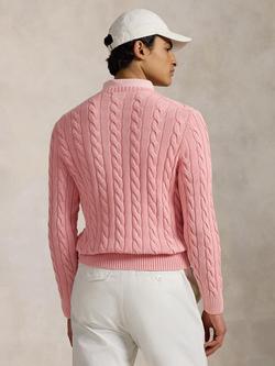 Polo Ralph Lauren Cotton Cable Knit Jumper, Rose Gmd - view 2, Rose Gmd