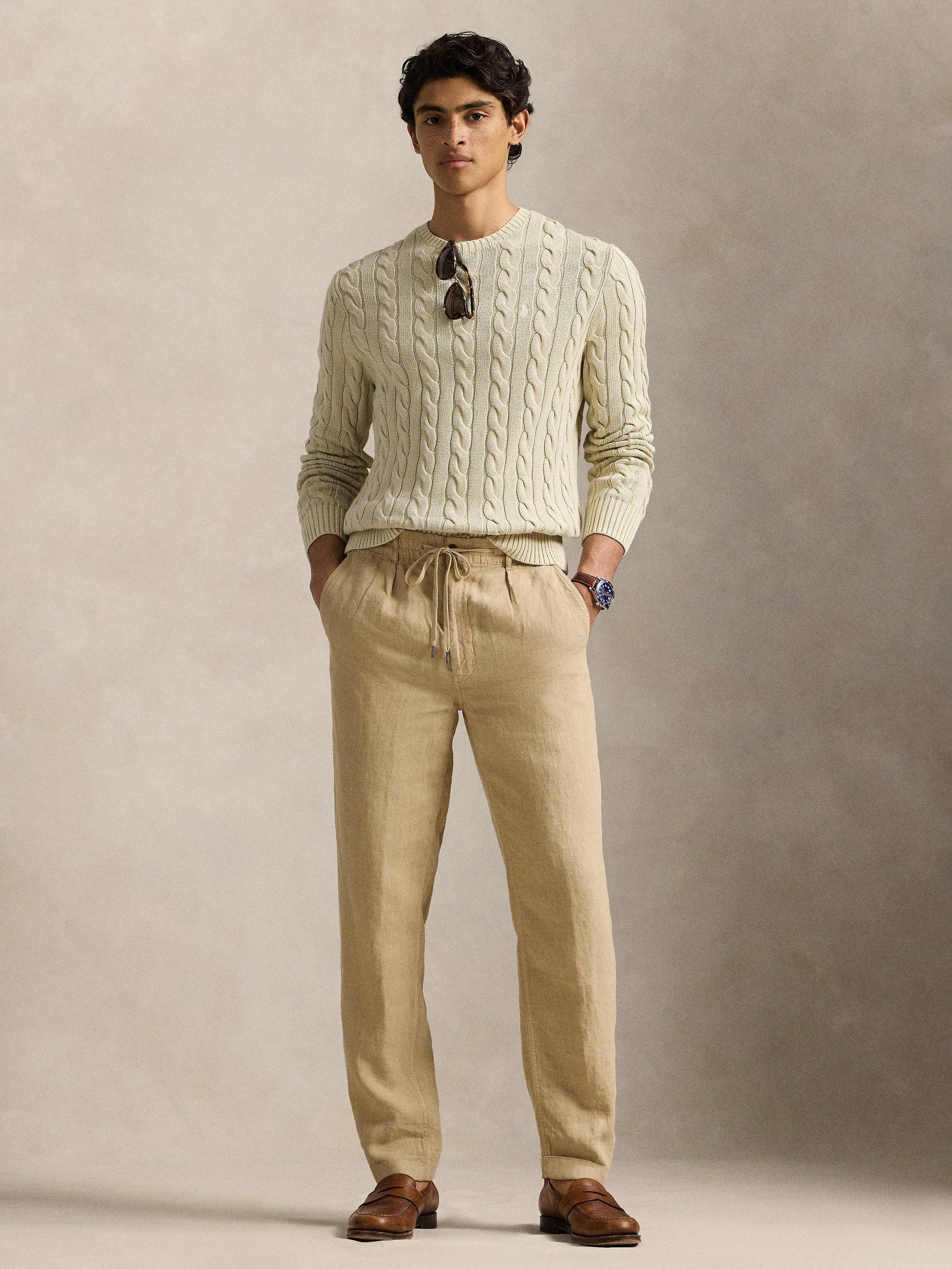 Product image 4 of 5, which shows Polo Ralph Lauren Cotton Cable Knit Jumper, Natural Gmd, S