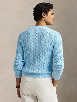 Polo Ralph Lauren Cotton Cable Knit Jumper, Sky Gmd - view 2, Sky Gmd