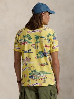 Polo Ralph Lauren Cotton Custom Slim Fit Short Sleeve Polo Shirt, On Holiday Bear Ylow - view 2, On Holiday Bear Ylow
