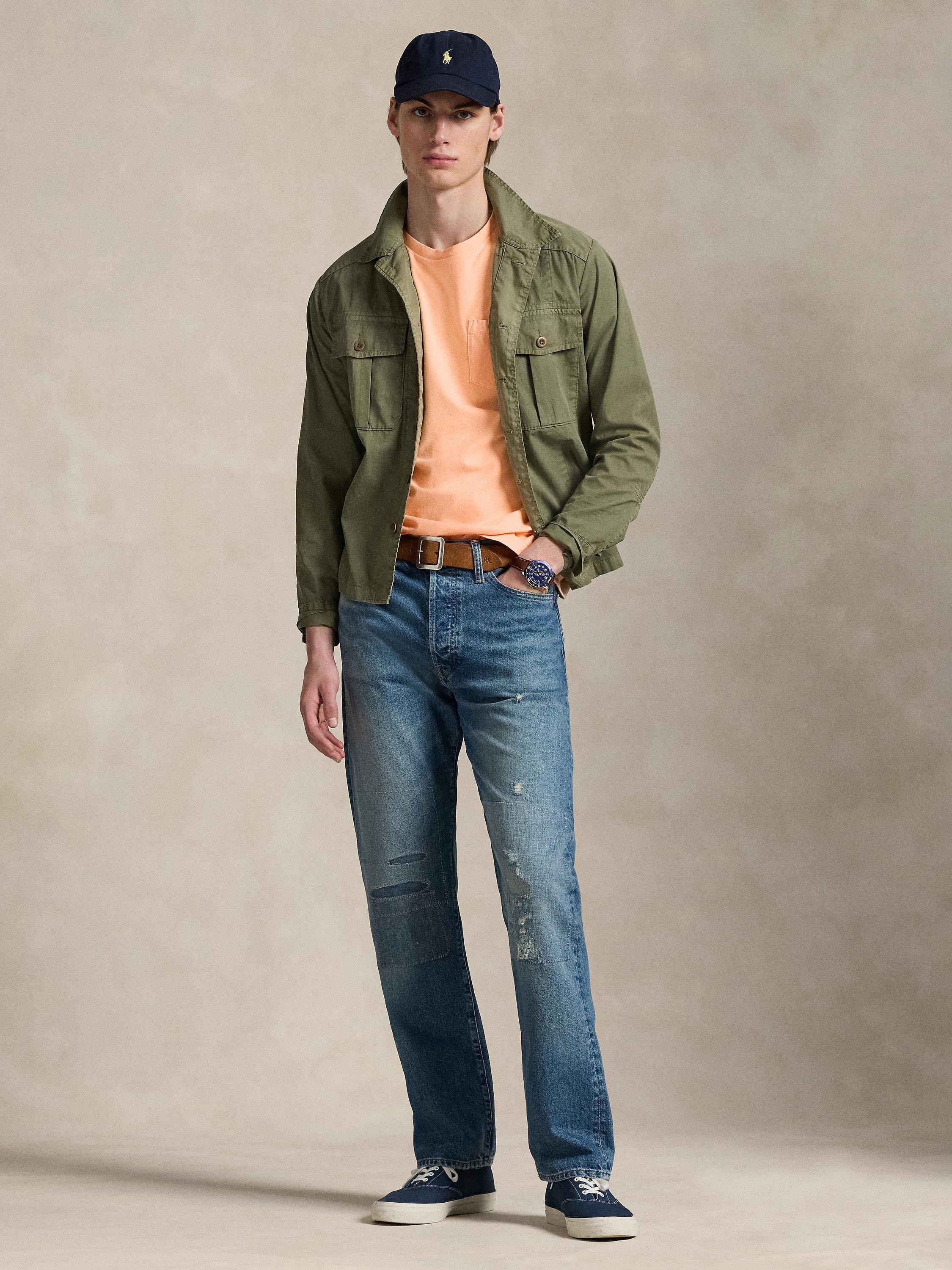 Product image 4 of 4, which shows Polo Ralph Lauren Cotton Custom Slim Fit Short Sleeve Pocket T-Shirt, Amber, S