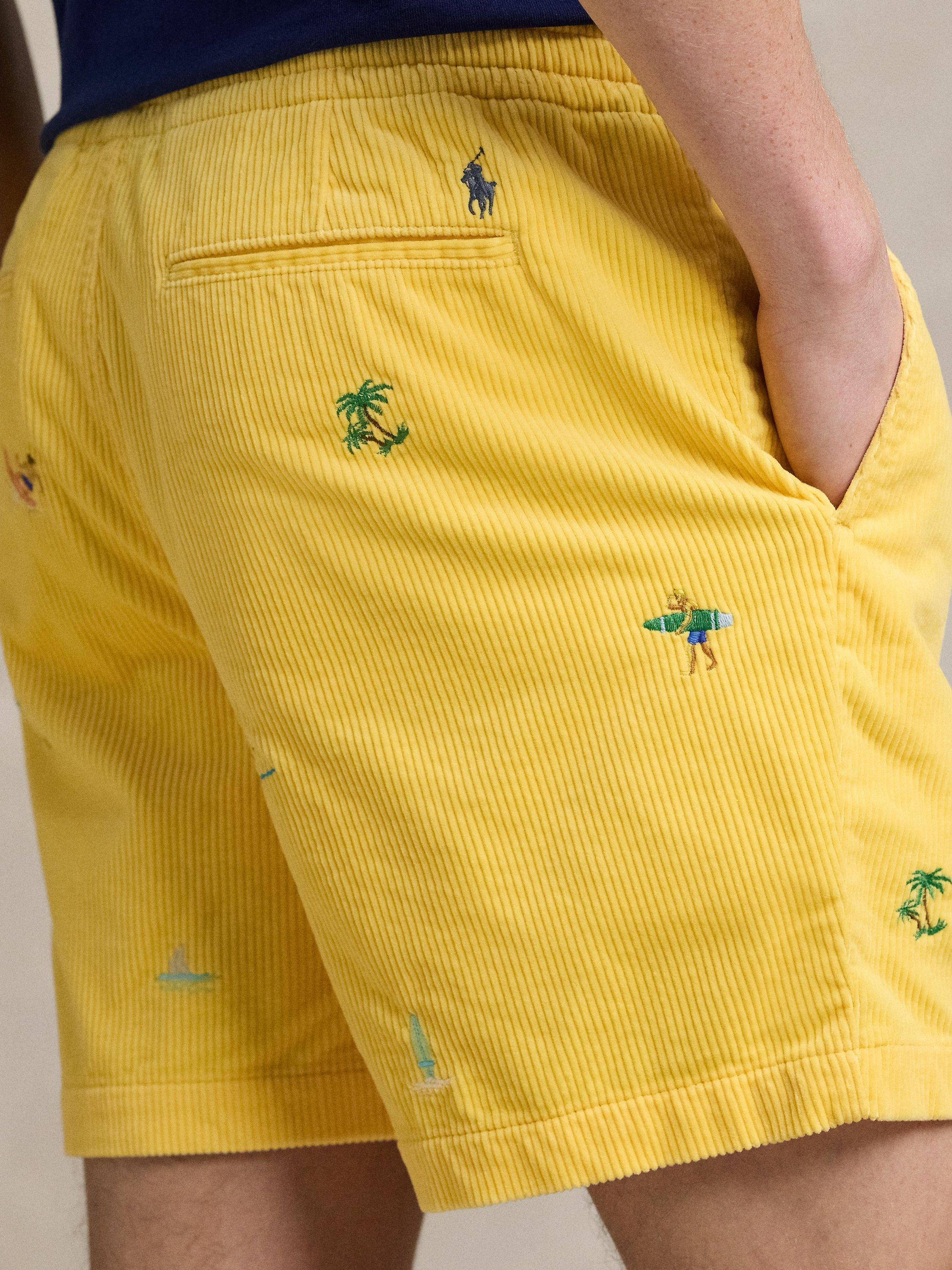 Product image 3 of 4, which shows Polo Ralph Lauren Prepster Cotton Corduroy Surfing Print Shorts, Beach Yellow, S