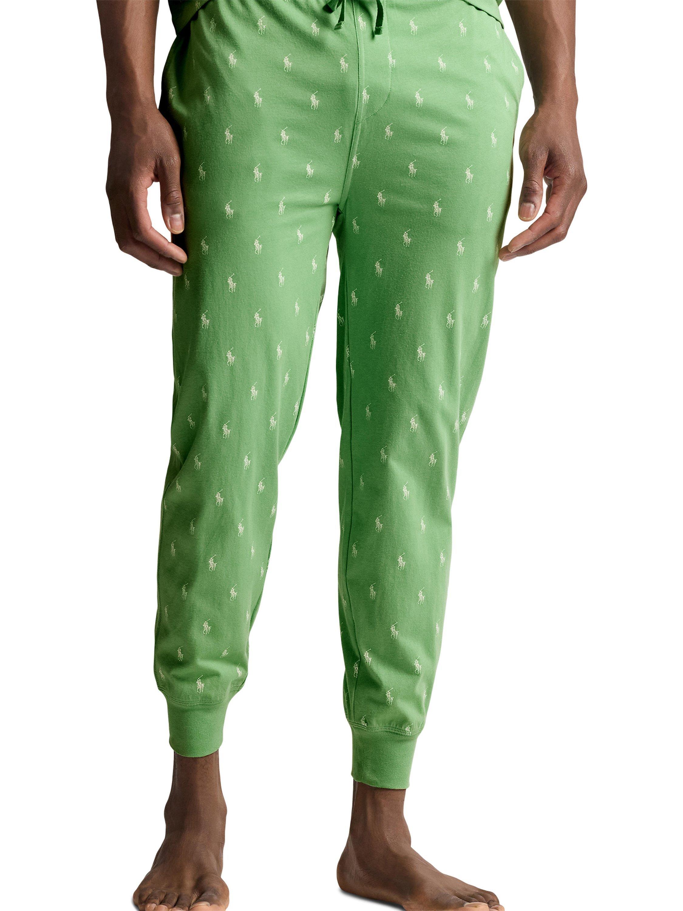 Product image 2 of 3, which shows Polo Ralph Lauren Pony Cotton Jersey Sleep Joggers, Pistachio Aopp, S