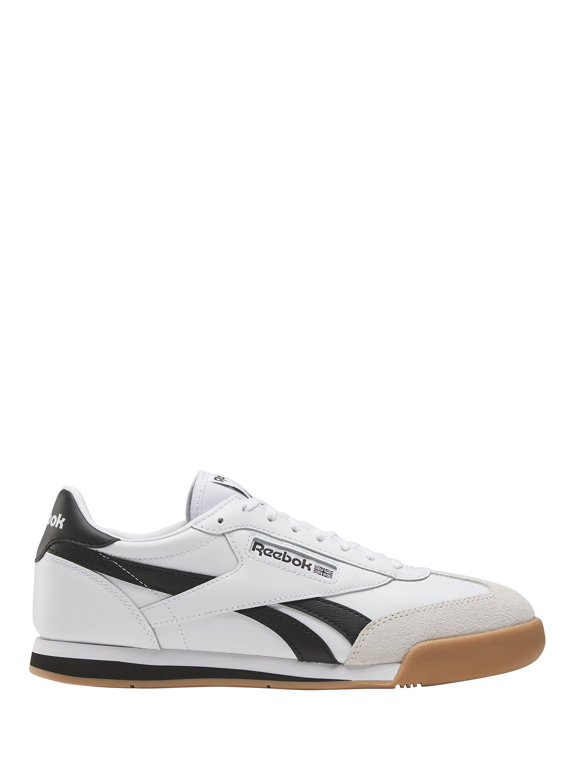 Product image 1 of 4, which shows Reebok Campio XT Leather Blend Lace Up Trainers, White, 7