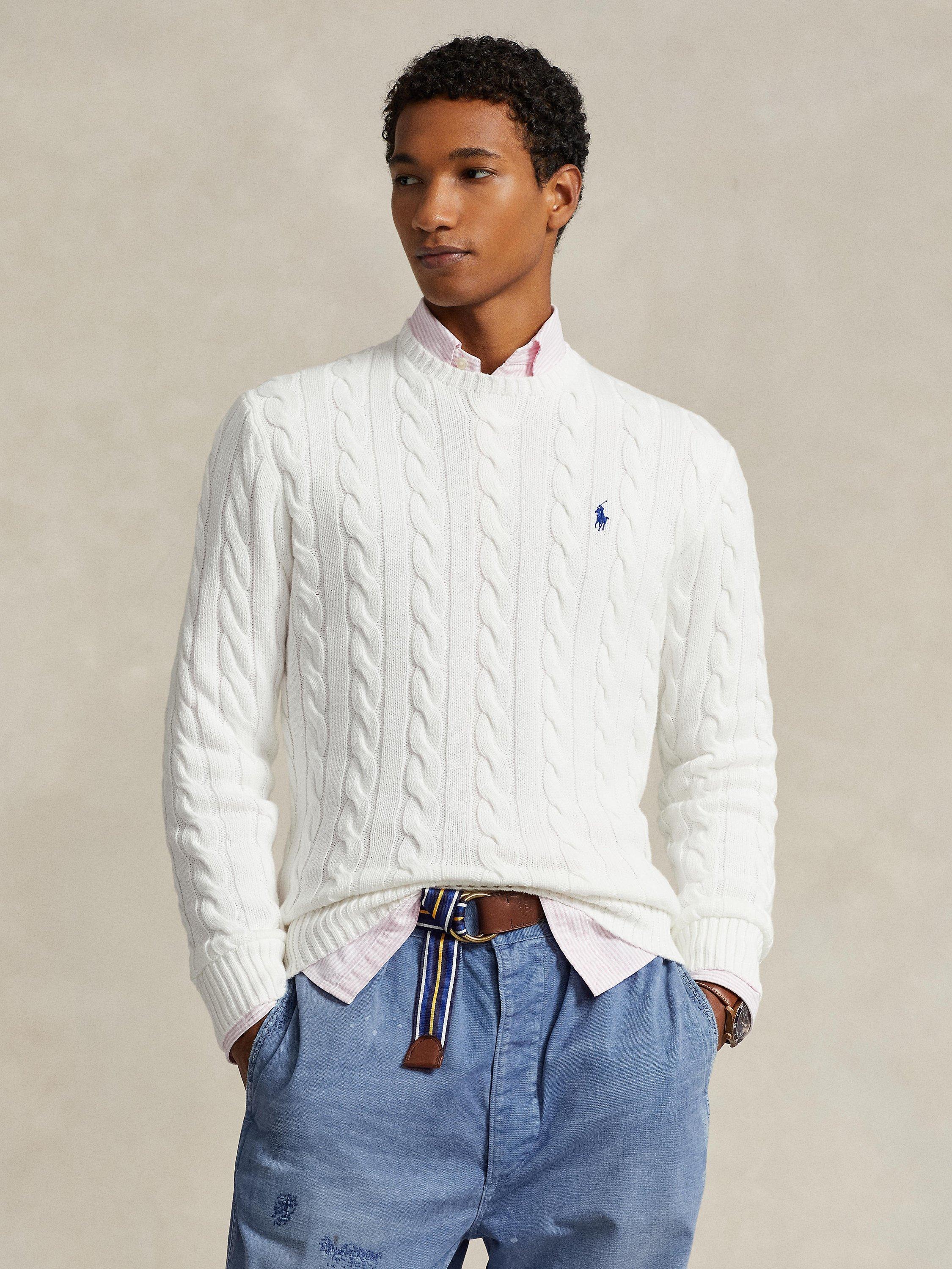 Ralph Lauren Driver Cable Knit Jumper, White
