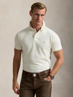 Polo Ralph Lauren Cotton Custom Slim Fit Short Sleeve Polo Shirt, Pment Cream/C8634