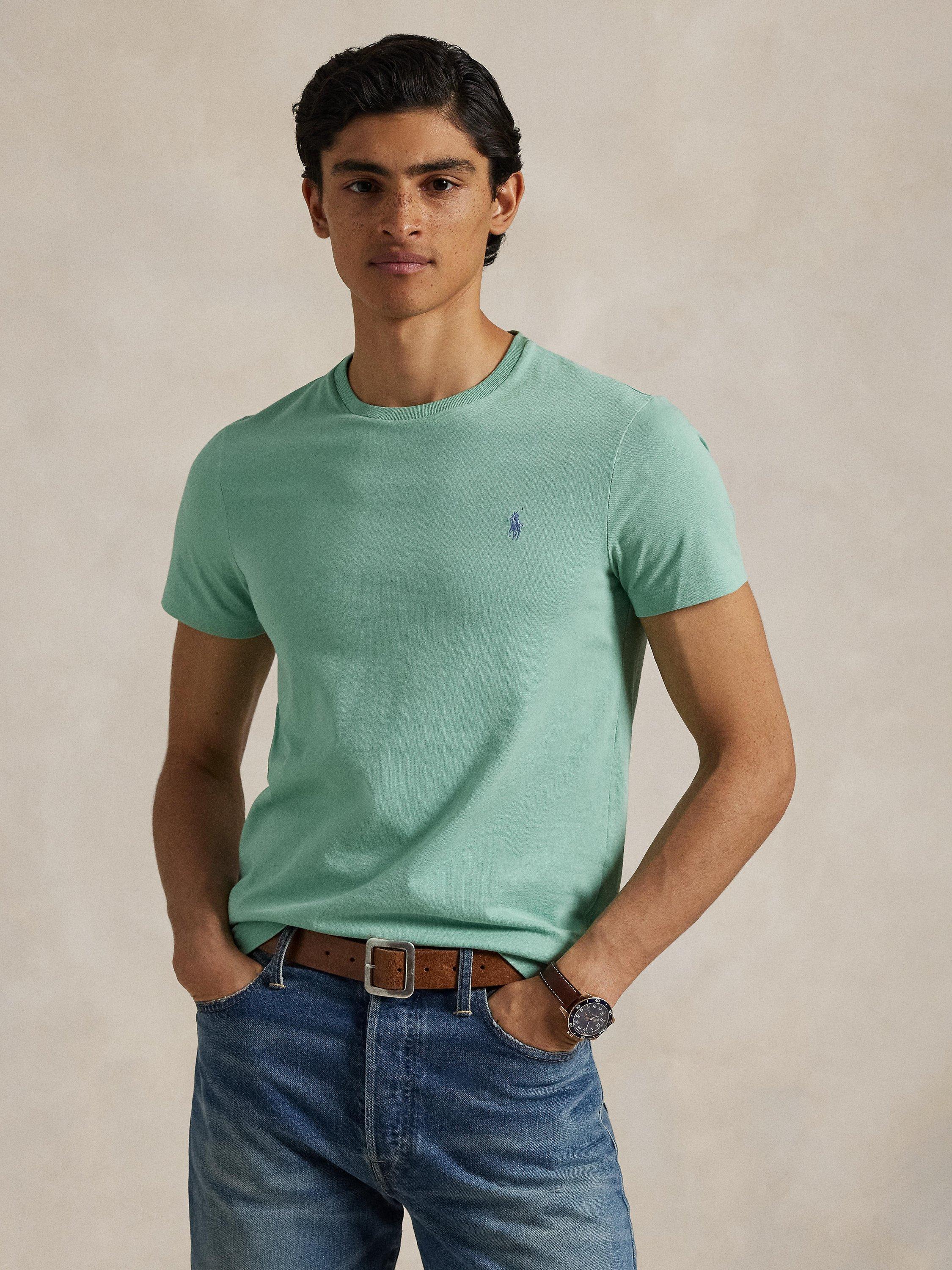 Ralph Lauren Cotton Crew Neck T-Shirt, Aqua Blue