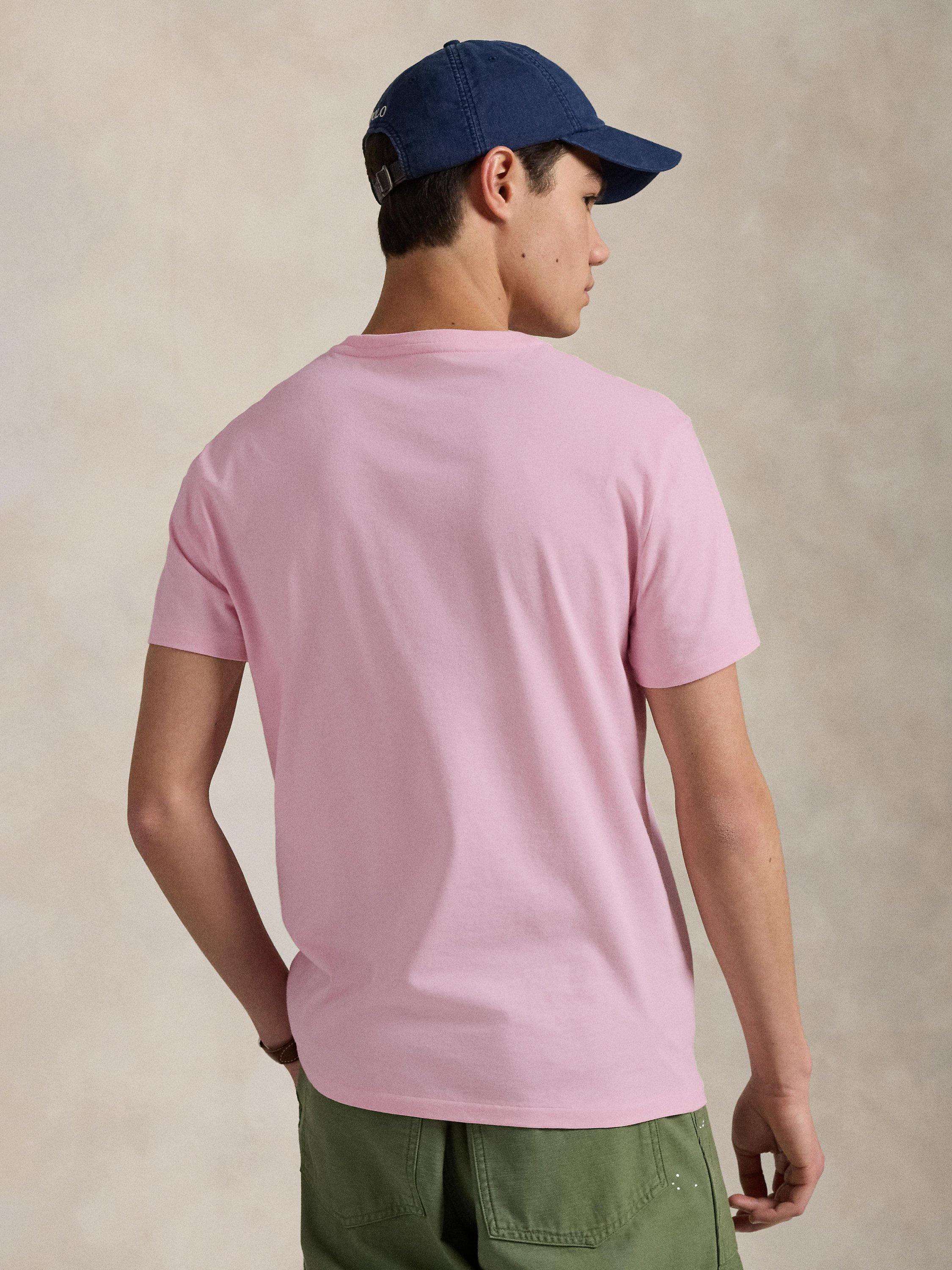 Product image 2 of 4, which shows Ralph Lauren Cotton Crew Neck T-Shirt, Bath Pink/C7172, M