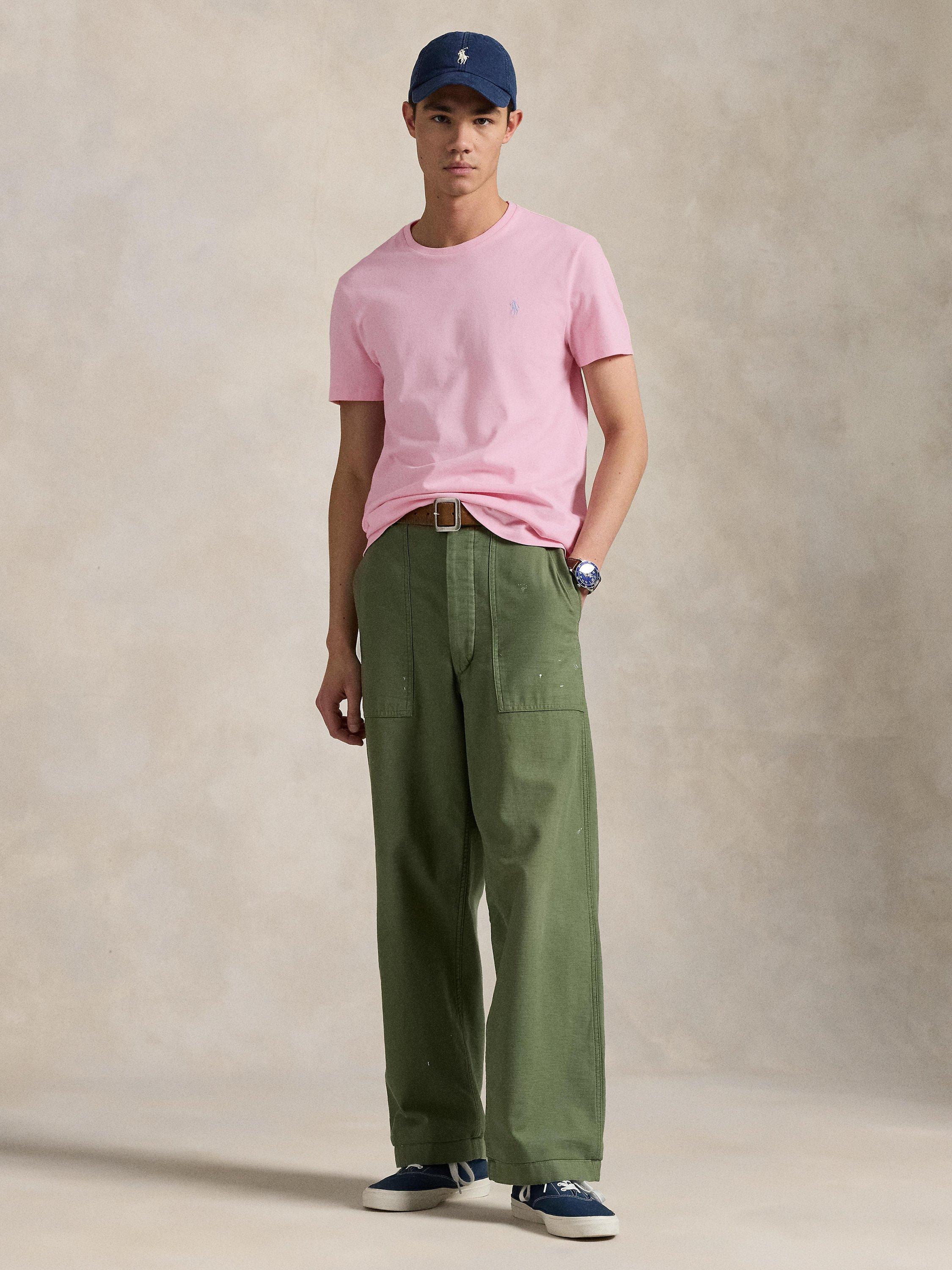 Product image 4 of 4, which shows Ralph Lauren Cotton Crew Neck T-Shirt, Bath Pink/C7172, M