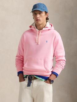 Ralph Lauren Cotton Blend Fleece Hoodie, Carmel Pink, Carmel Pink/C7349