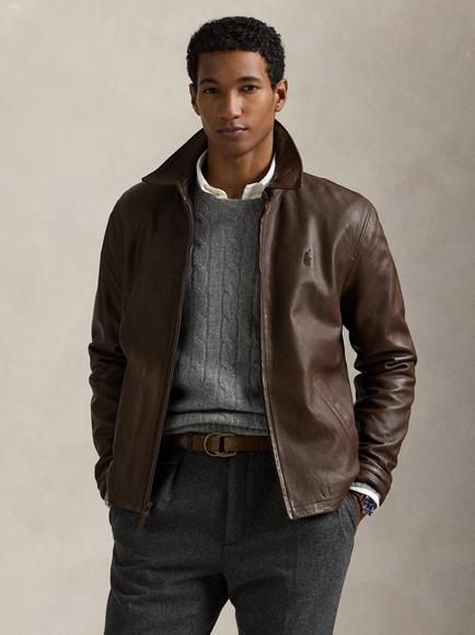 Polo Ralph Lauren Maxwell Leather Jacket, Bison Brown, Bison Brown
