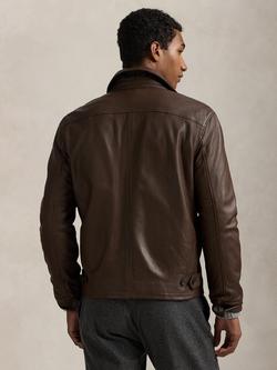 Polo Ralph Lauren Maxwell Leather Jacket, Bison Brown - view 2, Bison Brown