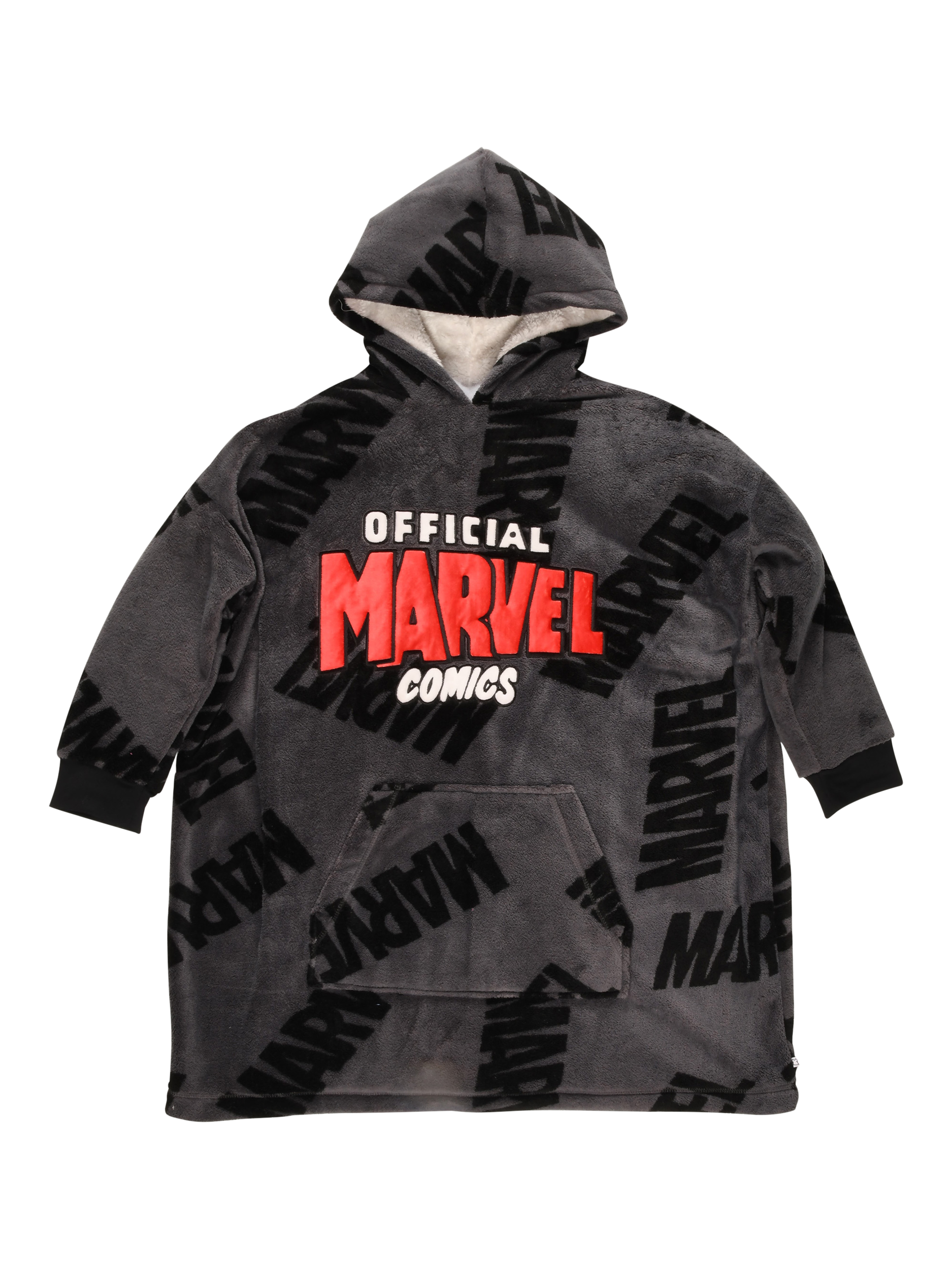 Product image 3 of 4, which shows Brand Thread Marvel Hooded Blanket, Charcoal/Multi, One Size
