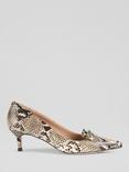 L.K.Bennett Caryn Leather Pointed Heeled Courts, Black/White