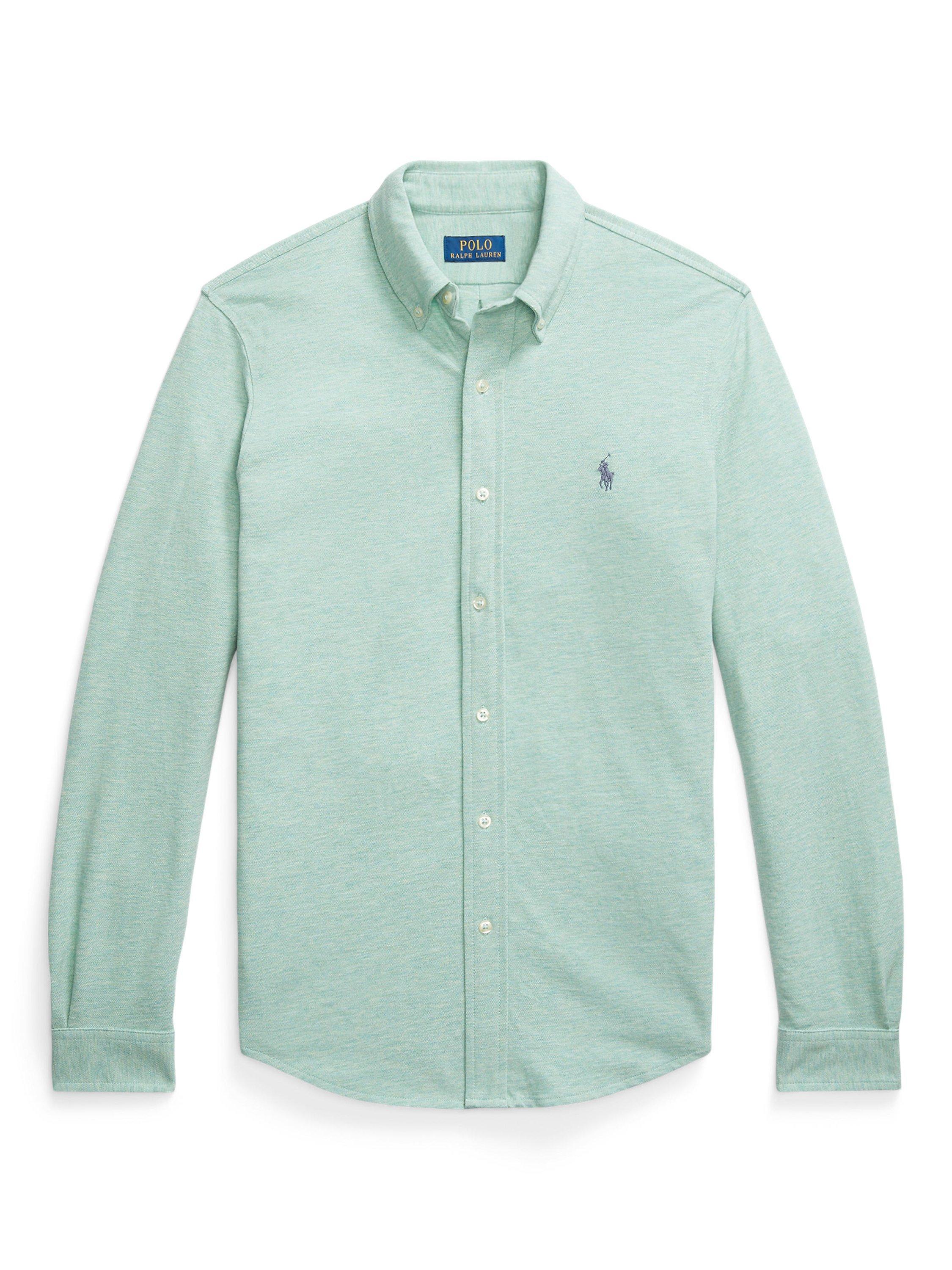 Ralph Lauren Cotton Mesh Button Down Shirt, Cld Heather/C7517