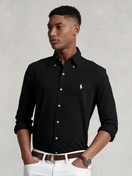 Ralph Lauren Cotton Mesh Button Down Shirt, Polo Black