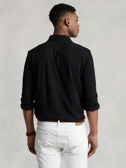Ralph Lauren Cotton Mesh Button Down Shirt - view 2, Polo Black