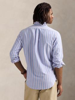 Ralph Lauren Stripe Cotton Regular Fit Oxford Shirt, Blue/Pink - view 2, 259a Blue/Pink
