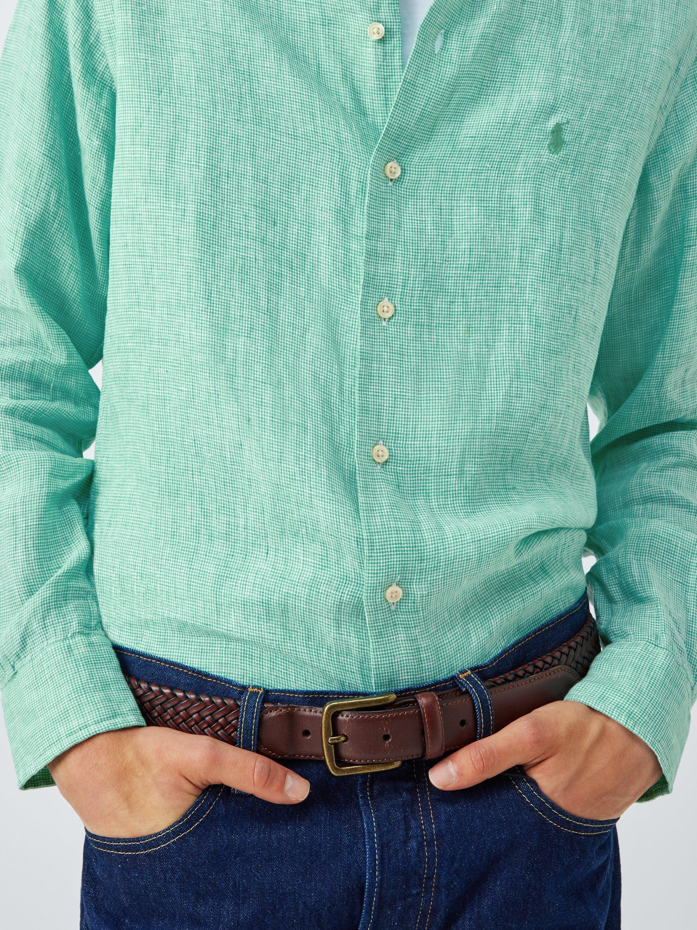 Product image 6 of 6, which shows Ralph Lauren Polo Pony Linen Shirt, 6555e Key West White, S